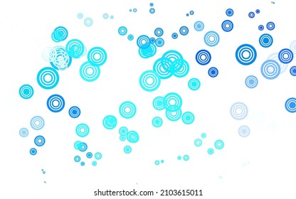 Light BLUE vector texture with disks. Blurred bubbles on abstract background with colorful gradient. New template for your brand book.