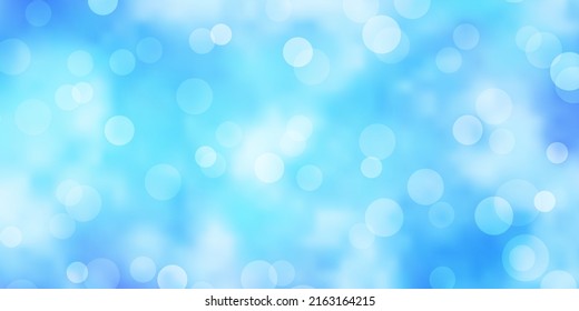 Light BLUE vector texture with disks. Abstract decorative design in gradient style with bubbles. New template for a brand book.