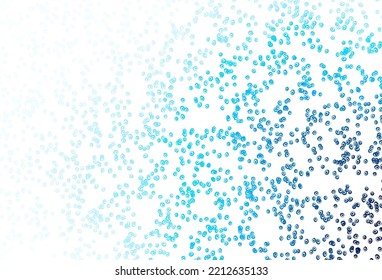 Light BLUE vector texture with disks. Glitter abstract illustration with blurred drops of rain. Template for your brand book.