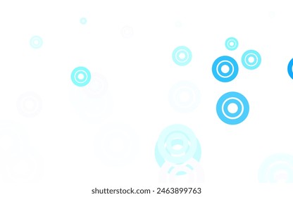 Textura de Vector AZUL claro con discos. Burbujas borrosas sobre fondo abstracto con degradado colorido. Patrón para anuncios, folletos.