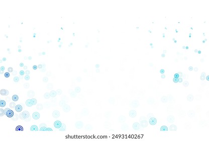 Light BLUE vector texture with disks. Glitter abstract illustration with blurred drops of rain. Design for your business advert.