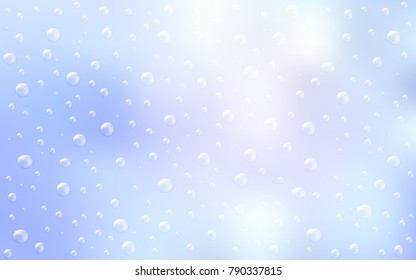 Light BLUE vector texture with disks. Glitter abstract illustration with blurred drops of rain. The pattern can be used for beautiful websites.