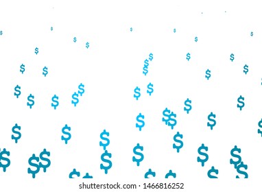 Light BLUE vector texture with financial symbols. Illustration with USD signs on white template. Smart design for your business advert of economic, wealth.