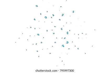 Light BLUE vector texture with financial symbols. Shining colored illustration with EUR, USD, JPY signs. Smart design for your business advert of economic, wealth.