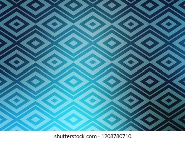 Light BLUE vector texture with lines, rhombuses. Glitter abstract illustration with colorful lines, rhombuses. Best design for your ad, poster, banner.