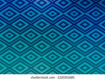 Light BLUE vector texture with lines, rhombuses. Glitter abstract illustration with colorful lines, rhombuses. Pattern for ads, posters, banners.