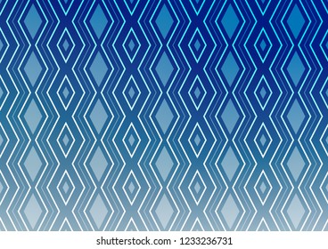 Light BLUE vector texture with lines, rhombuses. Glitter abstract illustration with colorful lines, rhombuses. Pattern for ads, posters, banners.