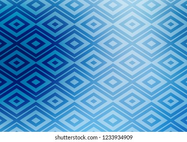 Light BLUE vector texture with lines, rhombuses. Glitter abstract illustration with colorful lines, rhombuses. Pattern for websites, landing pages.