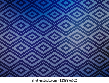 Light BLUE vector texture with lines, rhombuses. Colorful decorative design in simple style with lines, rhombuses. Smart design for your business advert.