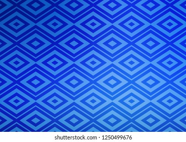 Light BLUE vector texture with lines, rhombuses. Glitter abstract illustration with colorful lines, rhombuses. Pattern for ads, posters, banners.