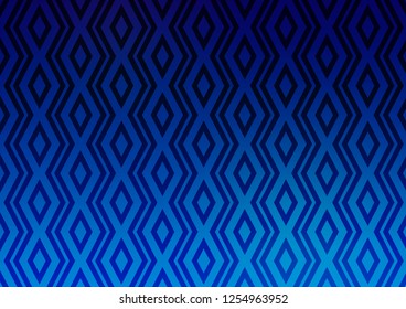 Light BLUE vector texture with lines, rhombuses. Colorful illustration with lines, cubes on abstract template. Pattern for ads, posters, banners.