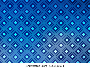 Light BLUE vector texture with lines, rhombuses. Shining colorful illustration with lines, rectangles. Best design for your ad, poster, banner.