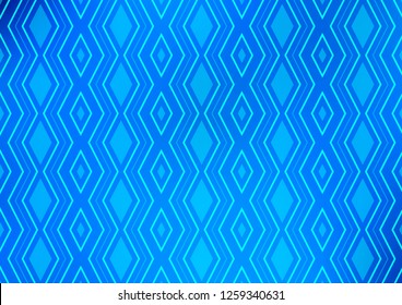 Light BLUE vector texture with lines, rhombuses. Colorful decorative design in simple style with lines, rhombuses. Best design for your ad, poster, banner.