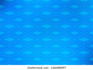 Light BLUE vector texture with lines, rhombuses. Shining colorful illustration with lines, rectangles. Pattern for business booklets, leaflets.