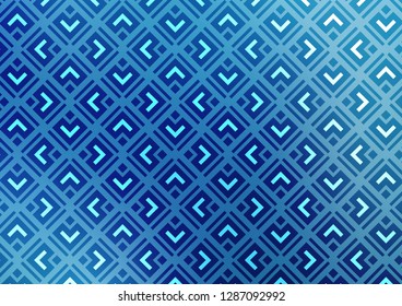 Light BLUE vector texture with lines, rhombuses. Colorful decorative design in simple style with lines, rhombuses. Smart design for your business advert.