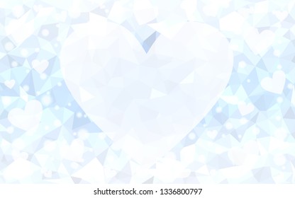 Light BLUE vector  texture with lovely hearts. Illustration with hearts in love concept for valentine's day. Pattern for marriage gifts, congratulations.