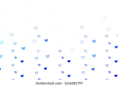 Light BLUE vector texture with lovely hearts. Illustration with hearts in love concept for valentine's day. Pattern for marriage gifts, congratulations.