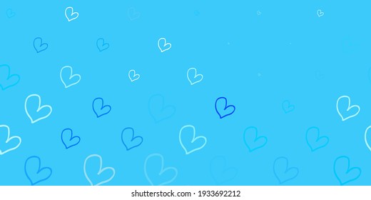 Light BLUE vector texture with lovely hearts. Colorful feminism symbols with a gradient in modern style. Background for International Women Day.