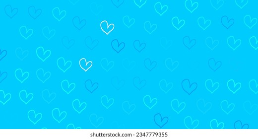 Light BLUE vector texture with lovely hearts. Colorful feminism symbols with a gradient in modern style. Elegant design for wallpapers.