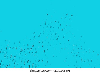 Light blue vector texture with male, female icons. Modern abstract illustration with gradient male, female signs. Base design for dating websites.