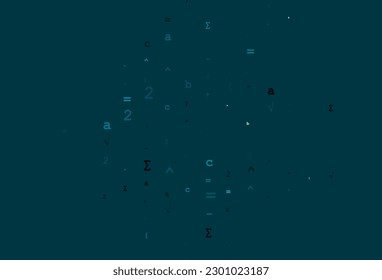 Light BLUE vector texture with mathematic symbols. Abstract illustration with colored algebra signs. Pattern for school, grammar websites.