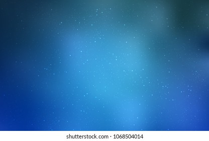 Light BLUE vector texture with milky way stars. Shining illustration with sky stars on abstract template. Pattern for futuristic ad, booklets.