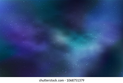 Light BLUE vector texture with milky way stars. Glitter abstract illustration with colorful cosmic stars. Pattern for futuristic ad, booklets.