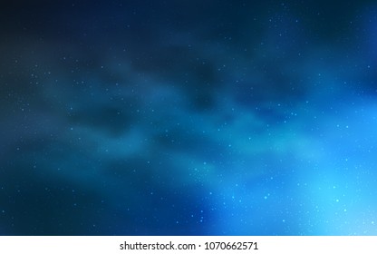 Light BLUE vector texture with milky way stars. Shining illustration with sky stars on abstract template. Pattern for astronomy websites.