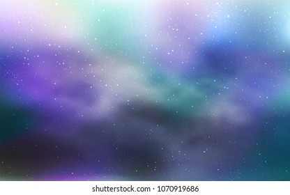 Light BLUE vector texture with milky way stars. Space stars on blurred abstract background with gradient. Pattern for astrology websites.