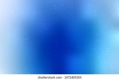 Light BLUE vector texture with milky way stars. Shining colored illustration with bright astronomical stars. Smart design for your business advert.