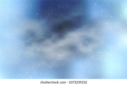 Light BLUE vector texture with milky way stars. Modern abstract illustration with Big Dipper stars. Pattern for astronomy websites.