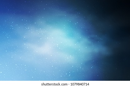 Light BLUE vector texture with milky way stars. Blurred decorative design in simple style with galaxy stars. Smart design for your business advert.