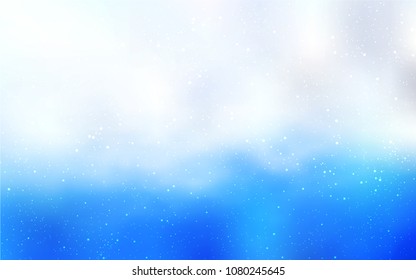 Light BLUE vector texture with milky way stars. Shining colored illustration with bright astronomical stars. Smart design for your business advert.