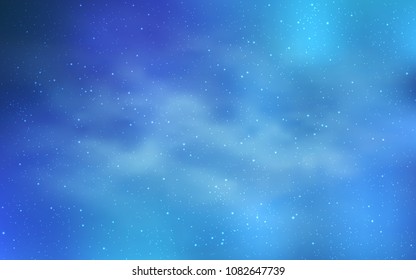 Light BLUE vector texture with milky way stars. Glitter abstract illustration with colorful cosmic stars. Pattern for astronomy websites.