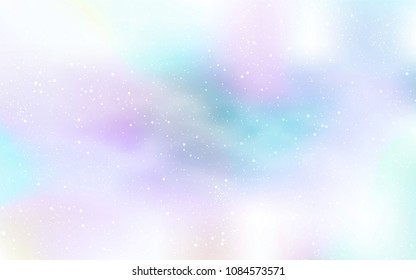 Light BLUE vector texture with milky way stars. Shining colored illustration with bright astronomical stars. Template for cosmic backgrounds.