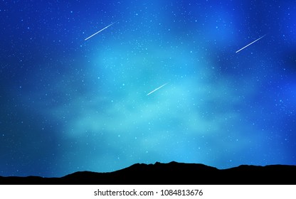 Light BLUE vector texture with milky way stars. Shining colored illustration with bright astronomical stars. Template for cosmic backgrounds.