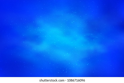 Light BLUE vector texture with milky way stars. Blurred decorative design in simple style with galaxy stars. Template for cosmic backgrounds.