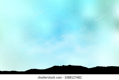 Light BLUE vector texture with milky way stars. Space stars on blurred abstract background with gradient. Smart design for your business advert.