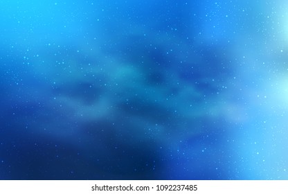 Light BLUE vector texture with milky way stars. Shining colored illustration with bright astronomical stars. Template for cosmic backgrounds.