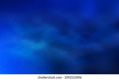 Light BLUE vector texture with milky way stars. Shining colored illustration with bright astronomical stars. Best design for your ad, poster, banner.