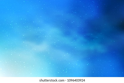 Light BLUE vector texture with milky way stars. Shining illustration with sky stars on abstract template. Pattern for futuristic ad, booklets.
