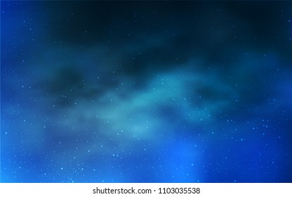 Light BLUE vector texture with milky way stars. Glitter abstract illustration with colorful cosmic stars. Template for cosmic backgrounds.