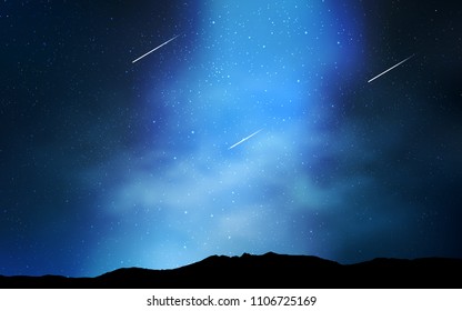 Light BLUE vector texture with milky way stars. Glitter abstract illustration with colorful cosmic stars. Smart design for your business advert.