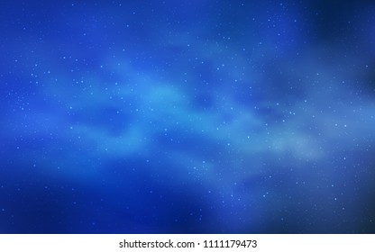 Light BLUE vector texture with milky way stars. Shining colored illustration with bright astronomical stars. Smart design for your business advert.