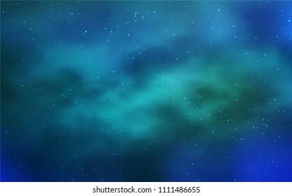 Light BLUE vector texture with milky way stars. Space stars on blurred abstract background with gradient. Pattern for futuristic ad, booklets.