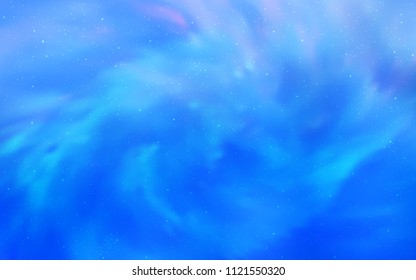 Light BLUE vector texture with milky way stars. Space stars on blurred abstract background with gradient. Pattern for futuristic ad, booklets.