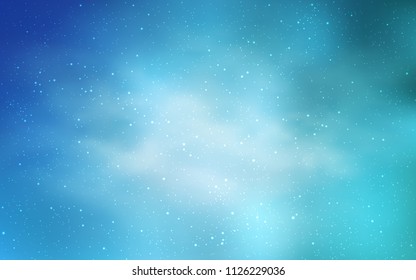 Light BLUE vector texture with milky way stars. Space stars on blurred abstract background with gradient. Smart design for your business advert.