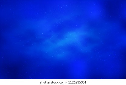 Light BLUE vector texture with milky way stars. Space stars on blurred abstract background with gradient. Best design for your ad, poster, banner.