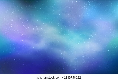 Light BLUE vector texture with milky way stars. Shining colored illustration with bright astronomical stars. Pattern for astrology websites.