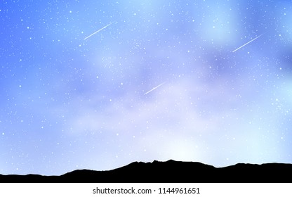 Light BLUE vector texture with milky way stars. Shining illustration with sky stars on abstract template. Smart design for your business advert.